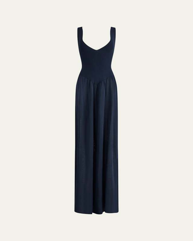Lollie Plunging Drop-Waist Maxi Dress